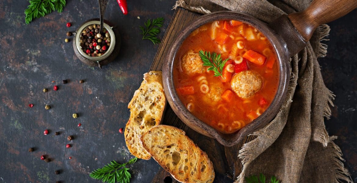 Italian-style Meatball Soup - Chefs Club Kitchen