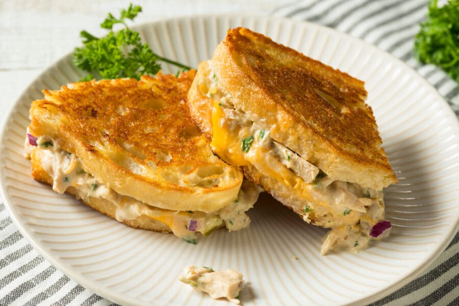 Tuna Melt with Provolone Cheese and Lemon Aioli Chefs Club Kitchen